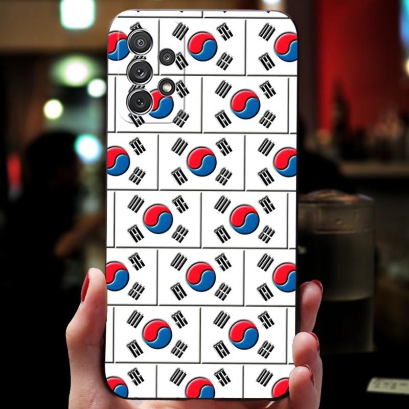 Funda de Teléfono con Bandera Nacional Coreana Para Samsung Galaxy S20 S21 S22 S30 S7 S10 S8 S9 S6 Pro Plus Edge Ultra Fe Funda Protectora Antigolpes