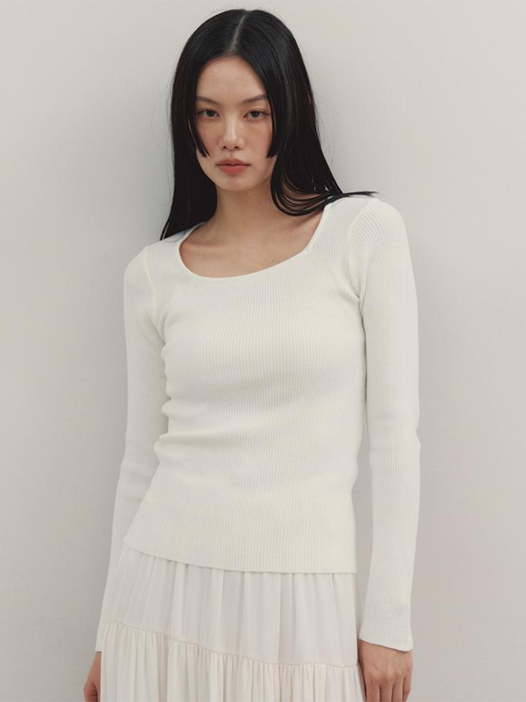 GNGB Square Ribbed Knit_White