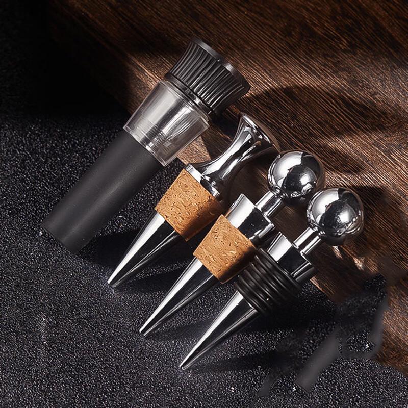 304 Stainless Steel Wine Bottle Stopper 4-Piece Set