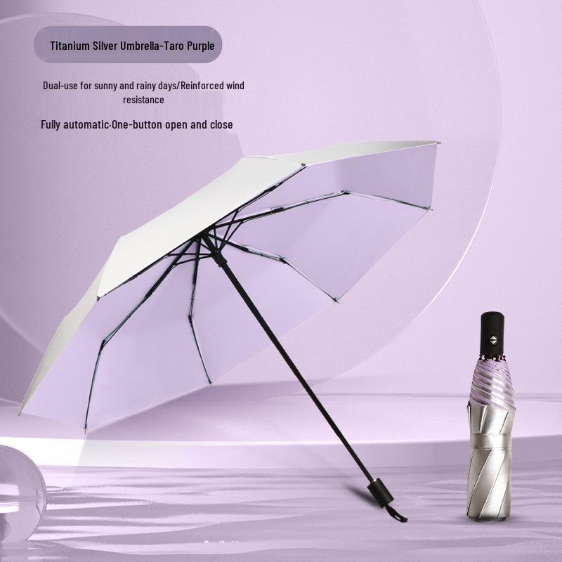 Peptide Silver Titanium Sunscreen Dual-Use Umbrella: Reflective, Sun & Rain Protection, VIP Princess Five-Fold Design.