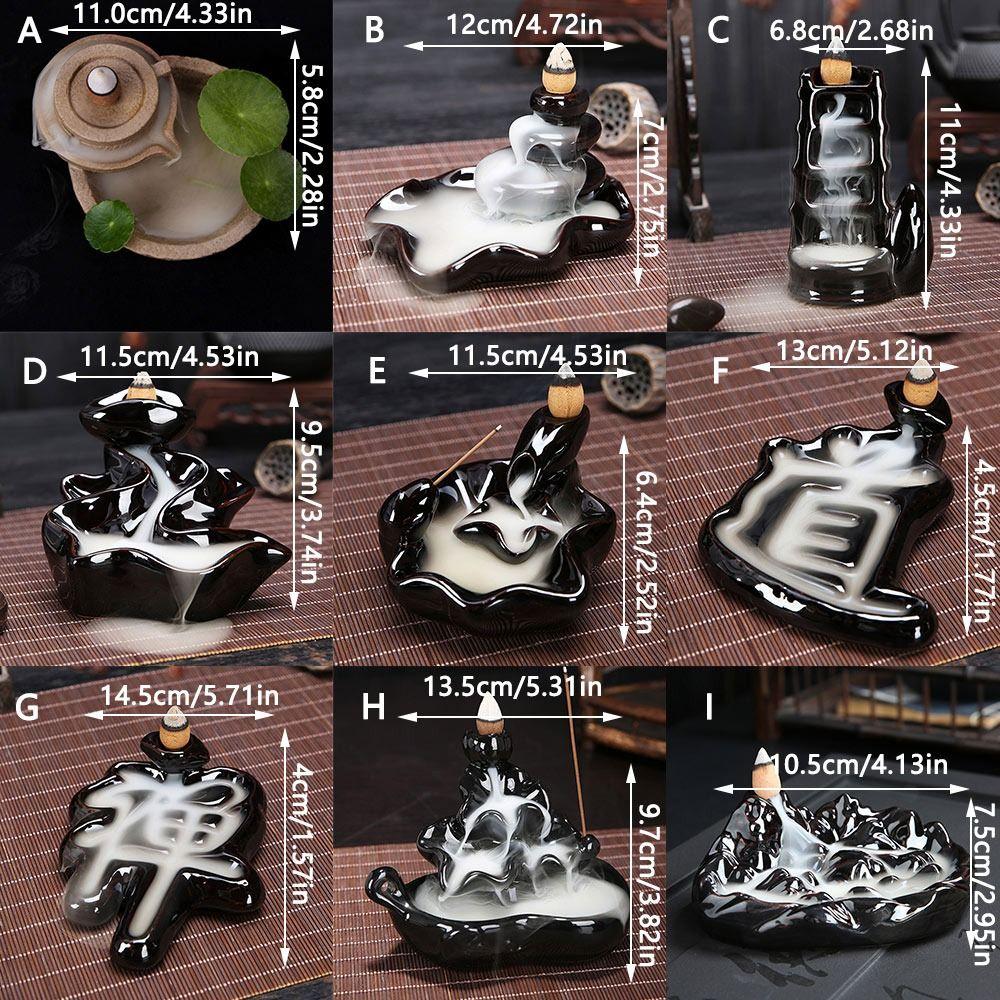Ornaments Home Decor Aromatherapy Elegant Craft Backflow Ceramic Holder Incense Burner Smoke Censer
