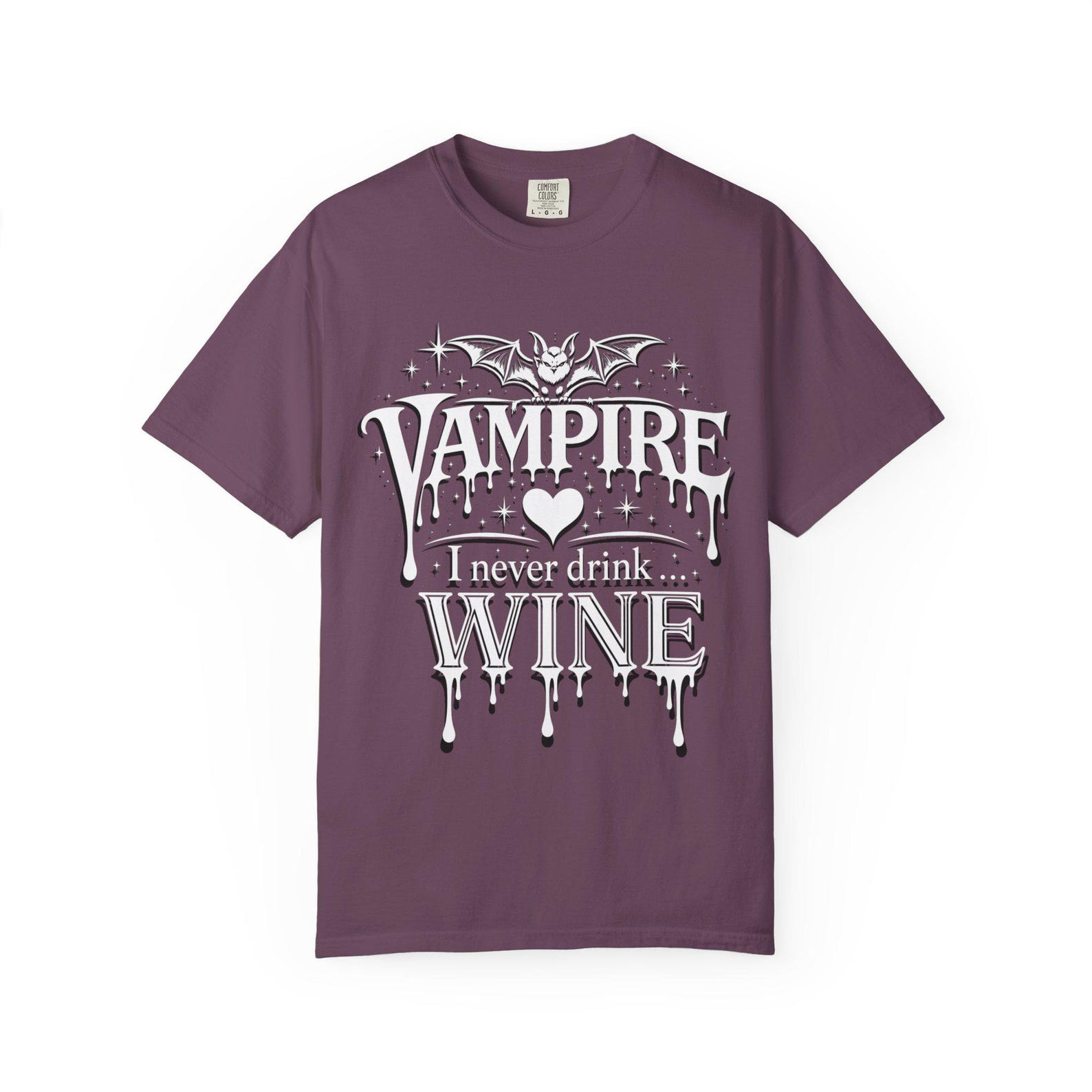 Vampire I Never Drink Wine T shirt,Gothic Halloween Tee S