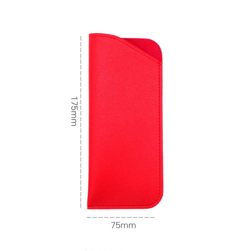 Custodia per occhiali da sole in pelle di colore puro Custodia per occhiali da lettura Custodia morbida in pelle PU Borsa per occhiali Tasca protettiva per occhiali