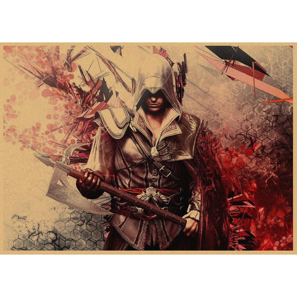 Assassin's Creed Retro Kraft Paper Wall Poster Mural 250