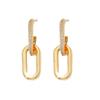 Retro Zirkonia Dekor Kettendesign Hängeohrringe Gold Silber Farbe Geometrisch unregelmäßig Runde Ohrringe für Damen Mädchen Schmuck