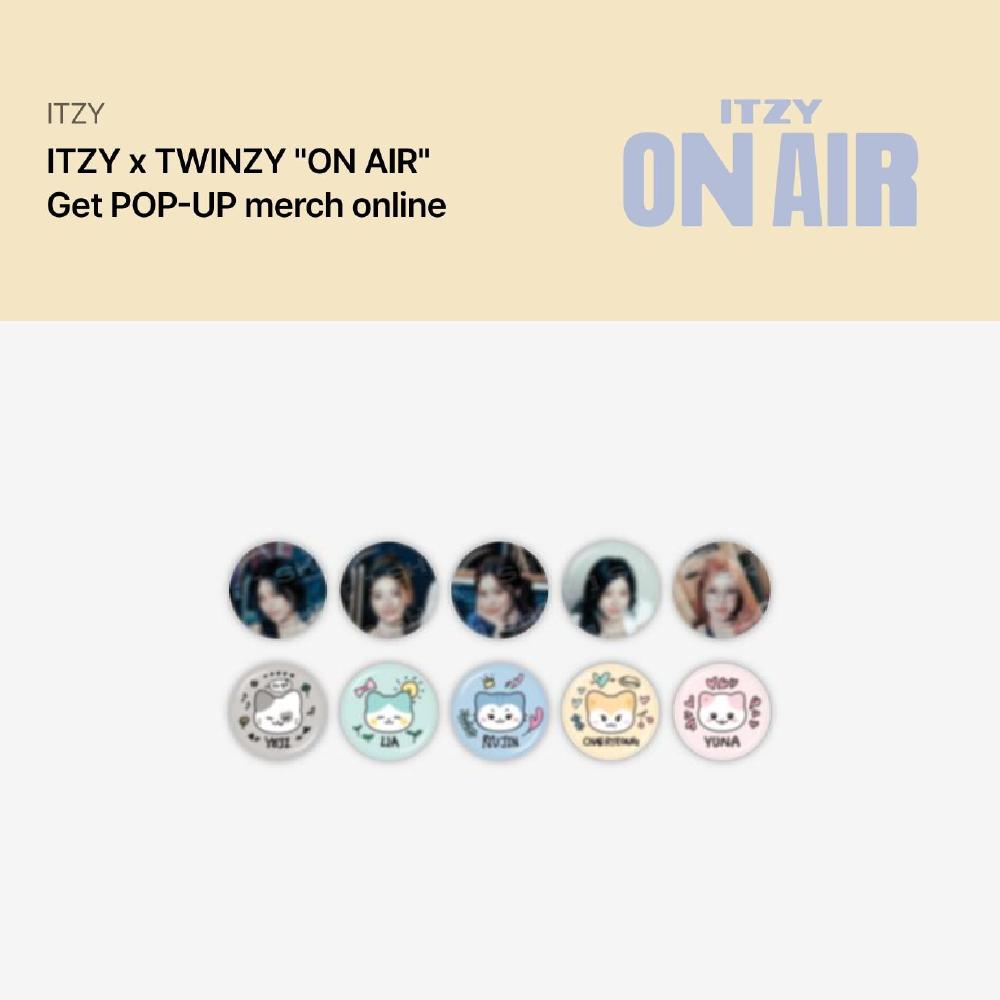 

Предзаказ ITZY ON AIR Получите POP-UP Торговый значок-кан Random 5ea