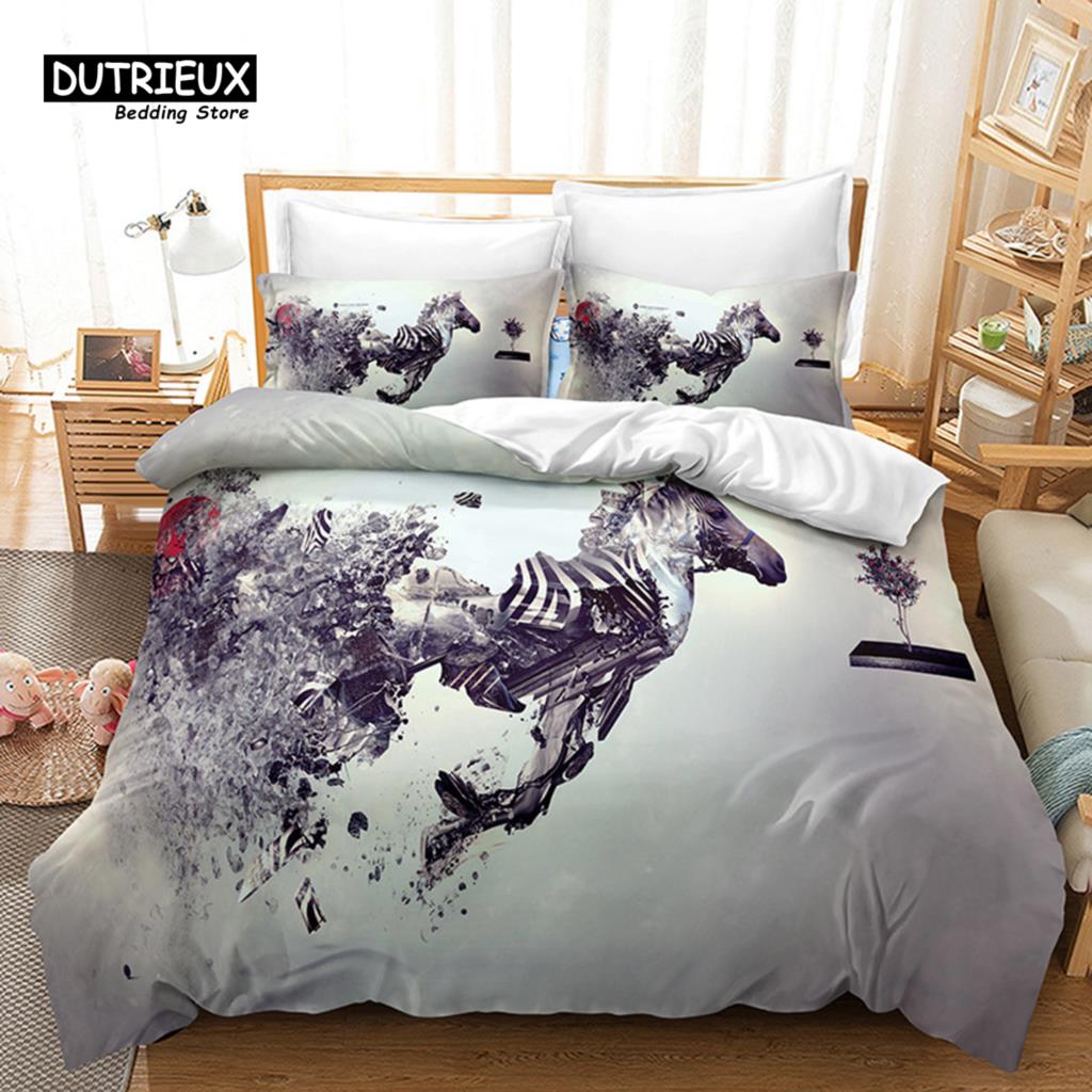 Psychedelic Swirl Duvet Cover Luxury Abstract Geometric Bedding Set Chic 3D Comforter Cover King For Girls Adults Bedroom Decor