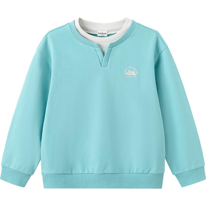 Balabala Kids' Unisex Faux Two-Piece Long Sleeve Sweatshirt