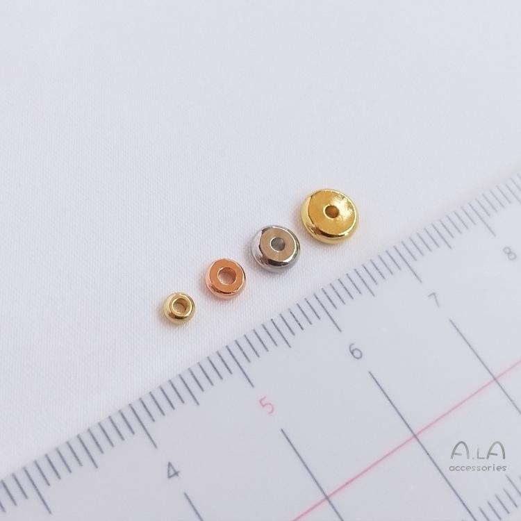 18K Gold Filled Weiße & Roségold Abstandshalter Perlen für DIY Armband Schmuckherstellung