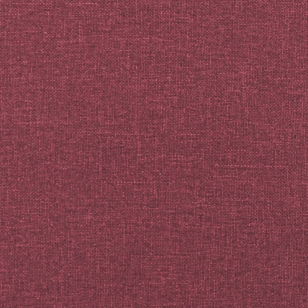 3 Seater Sofa with Ottoman in Burgundy 180 cm Fabric