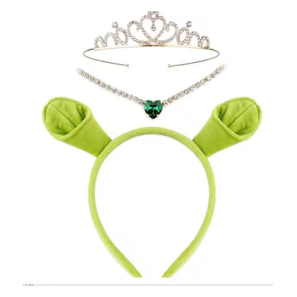 Fiona Cosplay Kroon Hoofdband Met Oor Kostuum Accessoires Verkleed voor Volwassen Vrouwen Vrouwelijke Fantasia Halloween Carnaval Props One Size yellow
