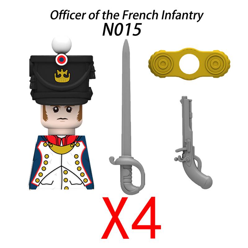 Military Medieval Building Blocks Napoleonic Wars Castle Knight Soldier Figures Weapons Guns British French Army Infantry MOC