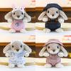Plush Rabbit Toy For Kids Sleep Time With Denim Jeans And Tang Suit Costume