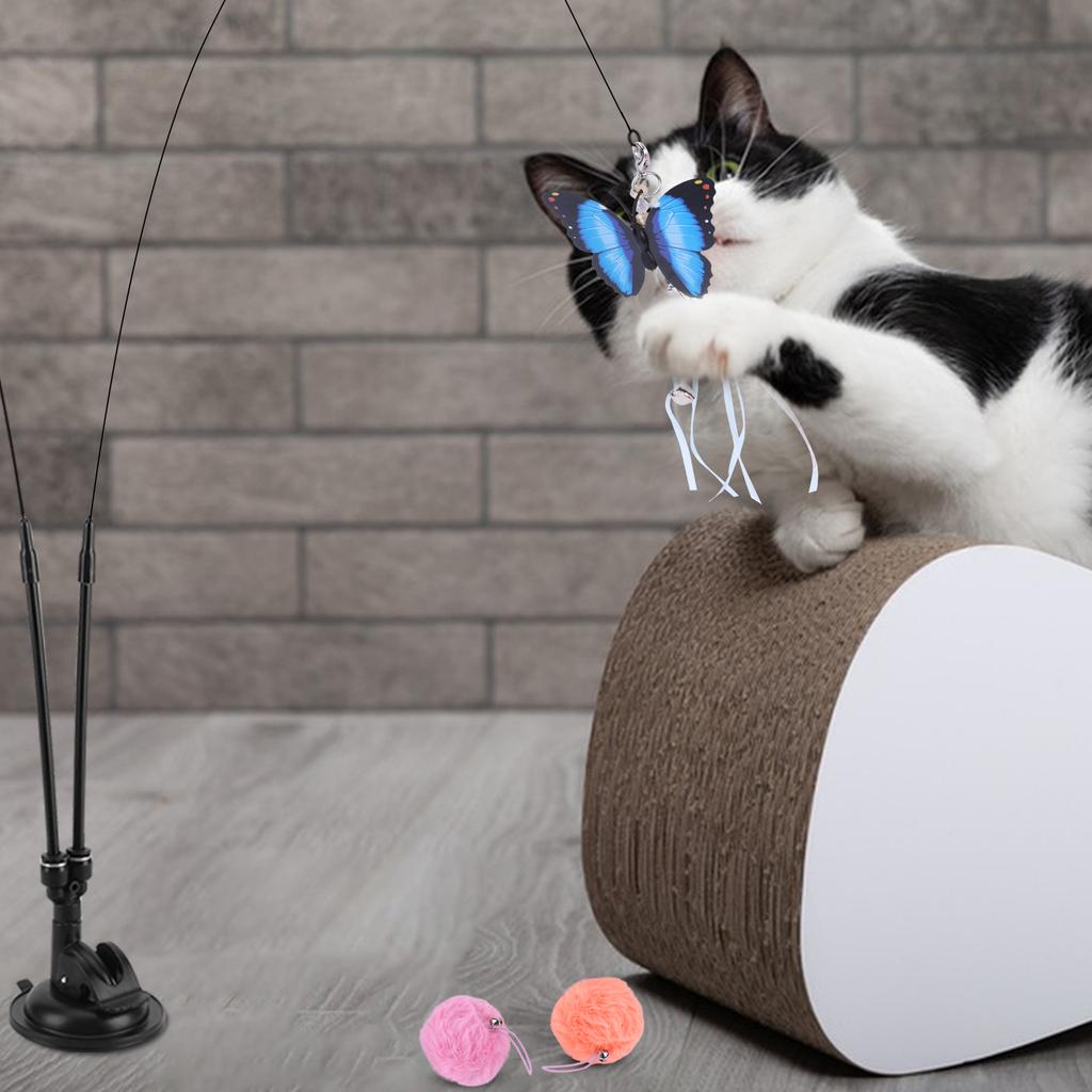 13Pcs Interactive Cat Toy Set Suction Cup Teaser Stick Detachable 22LBS Strong Suction Handfree Feather Toy for Cat Training