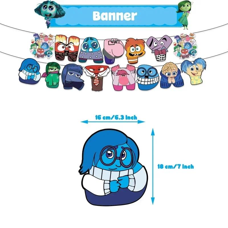Inside Out 2 Decorațiuni Petrecere de Ziua de Naștere Temă Desen Animat Kit Veselă Baloane Bucurie Tristețe Accesorii Copii Băiat Fată Cadou Jucării