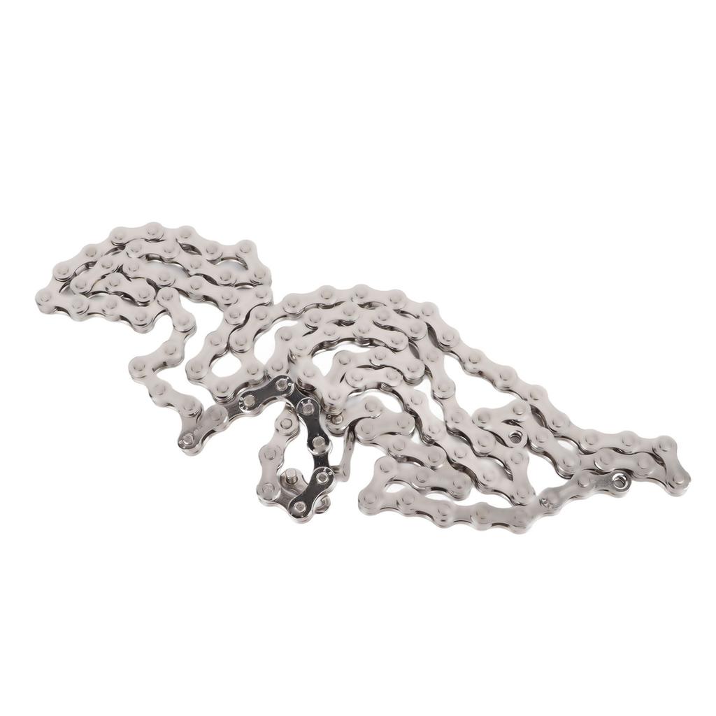 8 Speed Bike Chain Steel Fast Installation Silver Silent Accurate Shifting Mountain Bike Chain for 8 Speed Bicycles