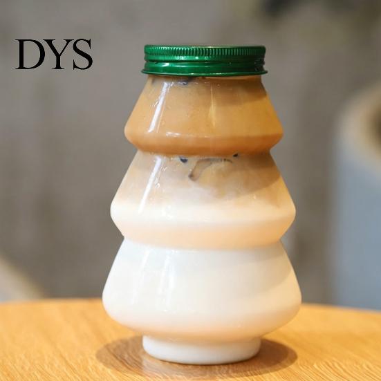 Plastic Beverage Containers 5Pcs Christmas Tree Shaped Bottle, 500ml Food Grade Clear Packaging Container for Bottles Cold Drink Coffee, Leak