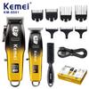 Kemei Professional Barber Hair Clippers and Trimmer Set Cordless Zero Gapped Hair Beard Trimmer Men Finish Hair Cutting Machine