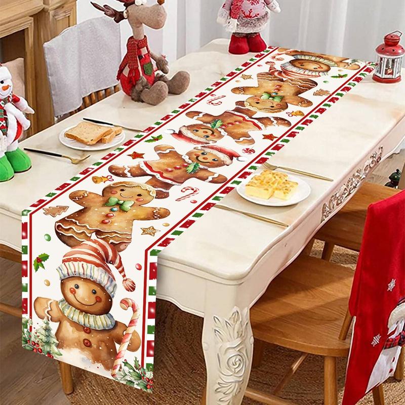 Christmas Ball Buffalo Plaid Table Runner Merry Christmas Decorations For Home Decor Xmas Table Flag Cover Gifts Happy New Year