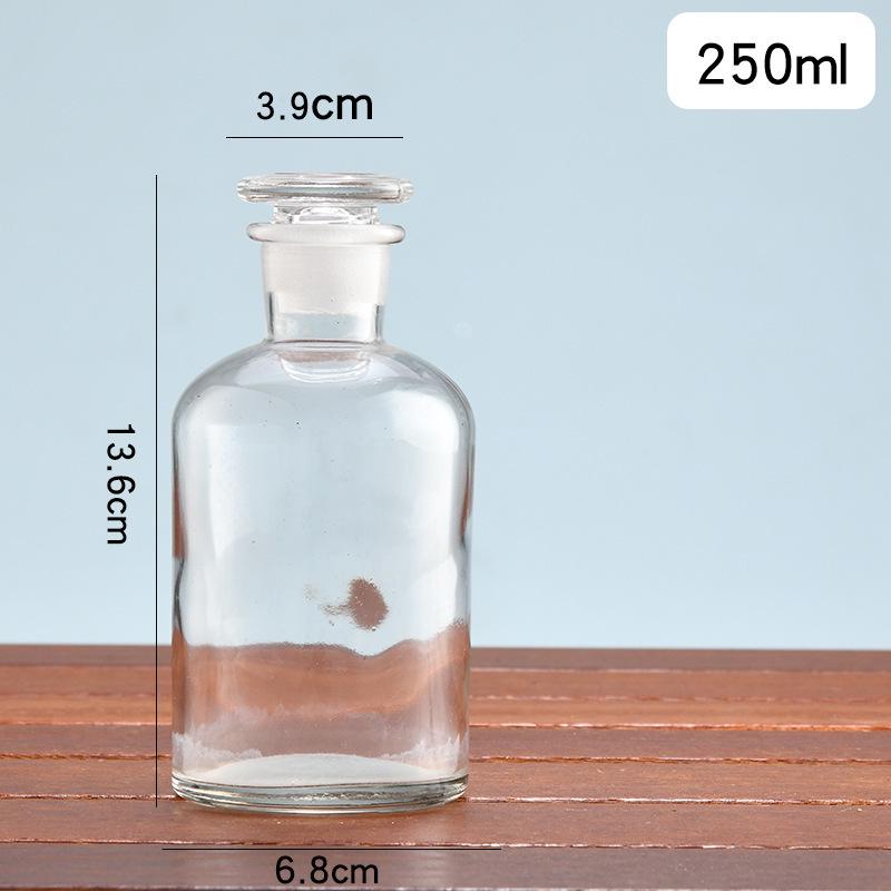 Brown Transparent Thickened Wide-Mouth Frosted Glass Reagent and Medicine Bottle