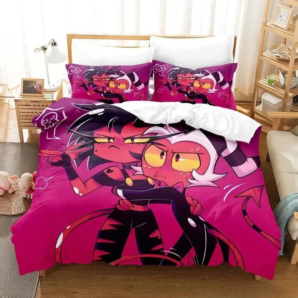 Fashion 3D Print Anime Loona Boss Bedding Set Cartoon Anime Three-Piece Set Adult Kid Bedroom Duvet Cover Sets Home Textiles