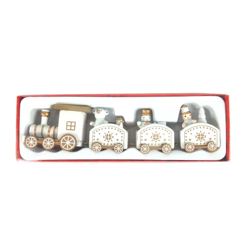 Christmas Wooden Train Merry Christmas Decorations for Home Tree Ornament Navidad Noel Kids Gift Happy New Year