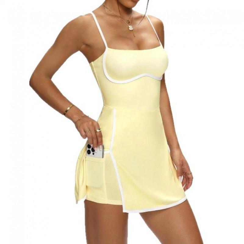 Womens Sporty Two-Piece Style Running Skort With Built-in Shorts Tennis Gym Workout