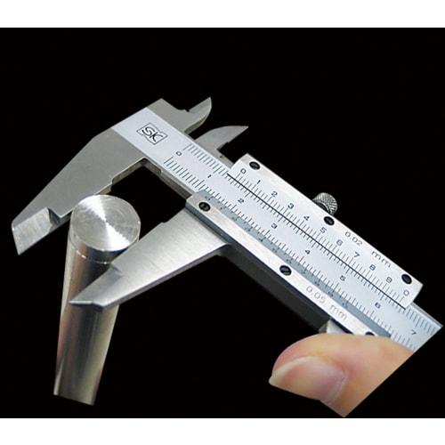 Niigata Seiki SK Silver M-Type Caliper, 2-Level Reading, 150mm, SK-M150W, with Depth Bar