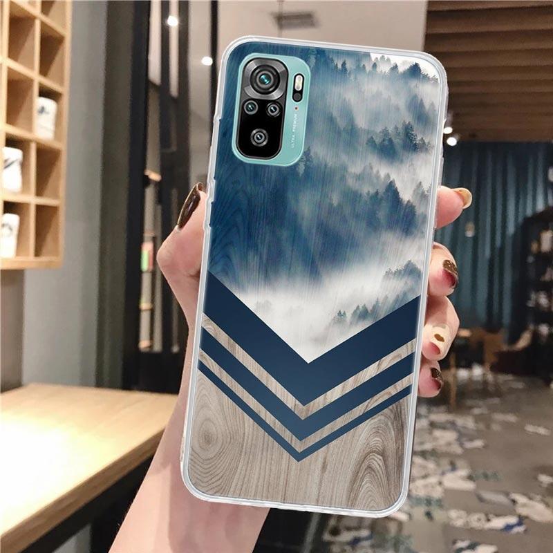 Forest Geometry Wood Nature Soft Phone Case For Xiaomi Redmi Note 12 12S 13 14 11 11S 10 Pro 10S 11T 11E Plus 14Pro Pattern Cove