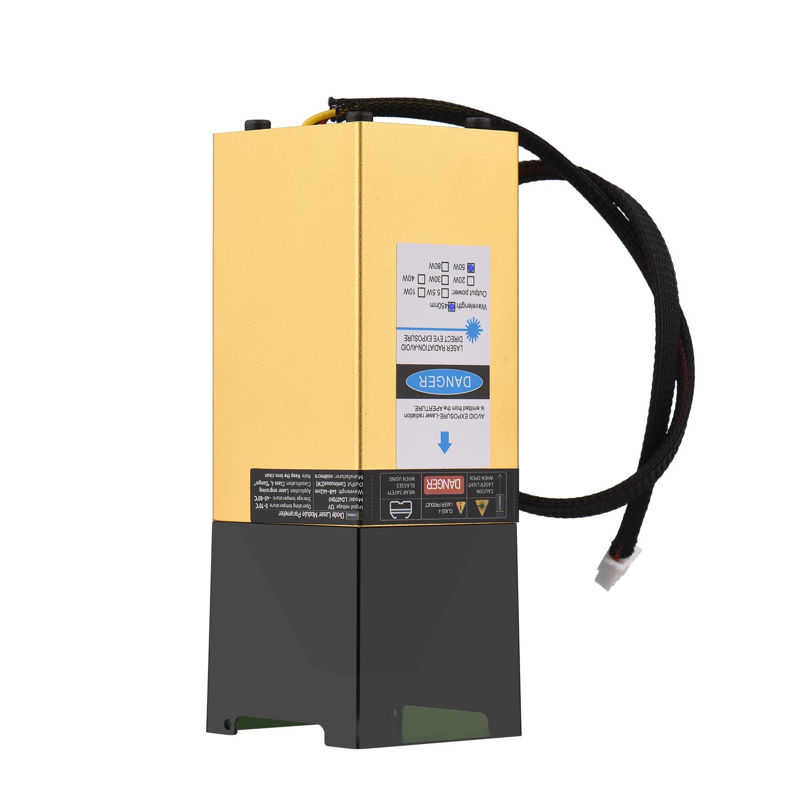 

450 нм 10 Вт лазерний модуль із фіксованою фокусною відстанню Головка для лазерного гравірування Високошвидкісний лазерний гравер 3D 50W золотий