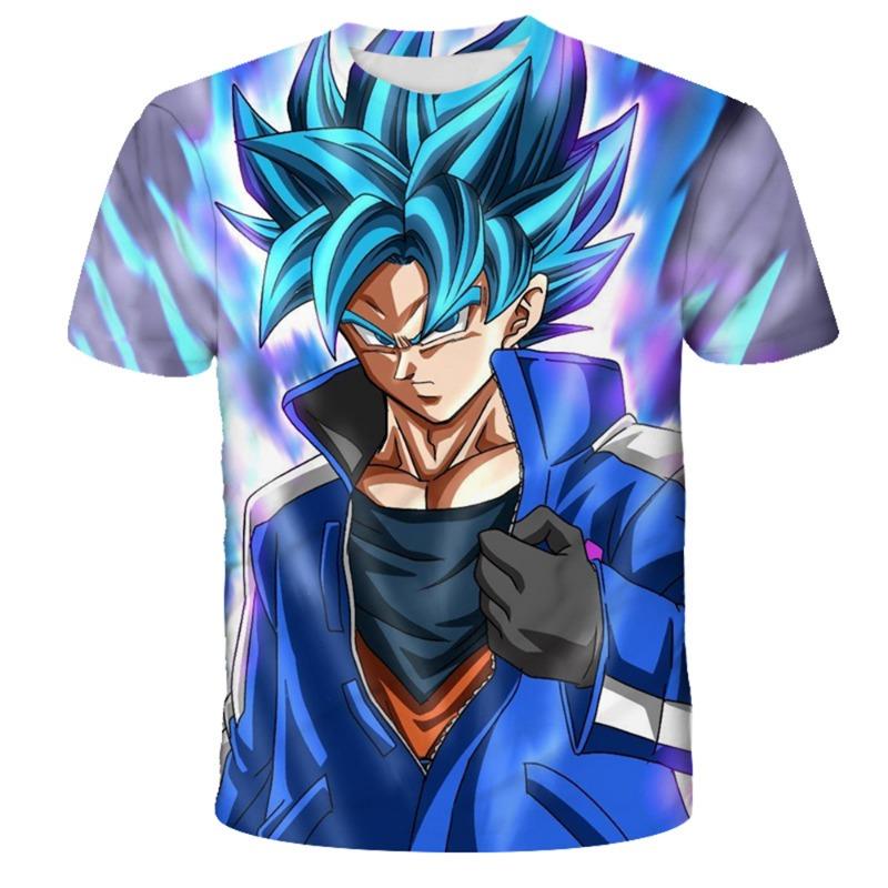 2026 Summer New Dragon Ball Z Boys' T-shirt 3D Goku Print Men's Harajuku Fashion Short Sleeve Casual Tops Clothing