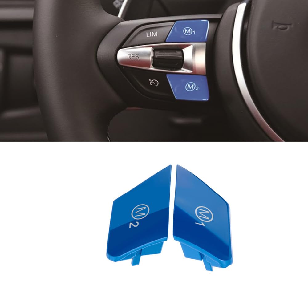 Blue Car Steering Wheel M1 M2 Mode Button & Start Engine Switch Button for BMW M3 M4 M5 M6 X5M X6M F10 F15 F16 F30 F34 F36 M Sport