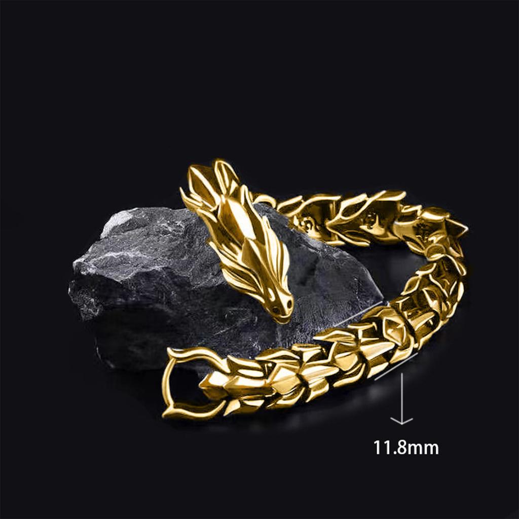 Fashionable Vikinged Dragon Bone Cuff Bracelet for Men Sturdy Alloy Materials Retro Punk Jewelry Gifts Daily Wear