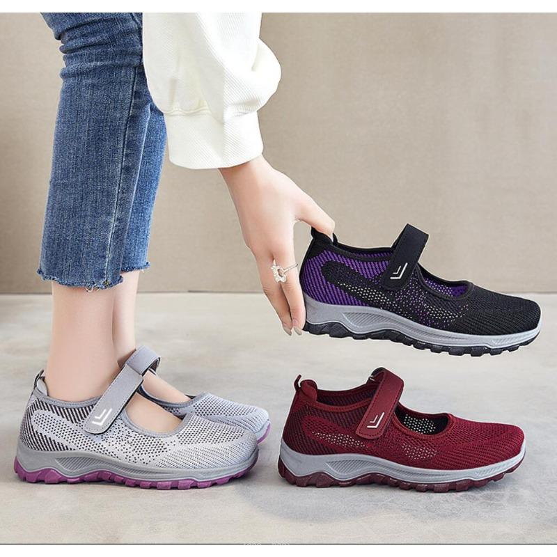 2026 Women Sneakers Comfortable Mesh Ladies Flats Soft Platform Shoes Summer Breathable Woman Mesh Casual Walking Shoes
