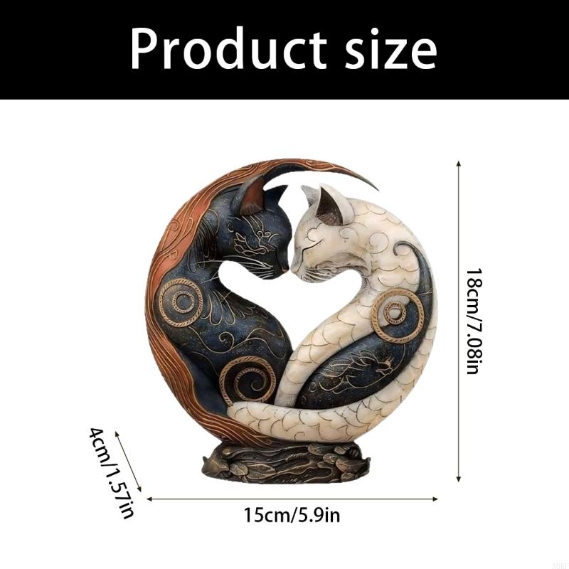 Black and white contrast art desktop decor, unique resin statue desktop decoration, suitable for home office decoration, A0KF