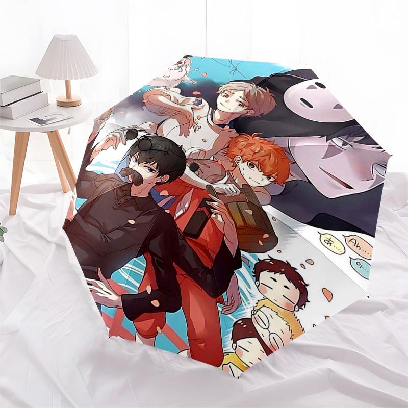 1pc Outdoor Umbrella with Spirited Away Characters - Automatic Opening/Closing, Portable 3-Fold Design, 8-Rib Iron Frame - Perfect Gift for Fans,