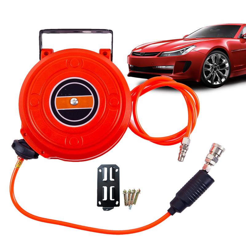 6m Einziehbarer Luftschlauchaufroller Automatischer Einziehbarer Luftkompressor-Schlauchaufroller Schwenkbarer Auslaufsicherer Luftschlauchaufroller Für die Automobilwartung