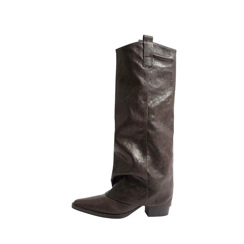 Spice Girls Skinny Pants Boots Women's 0000 Autumn Premium Sense Pointed but Knee Knight Boots Boots Women's Long Boots