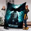 1pc Addams Family Wednesday Enid Theme Blanket - Digital Print, Polyester, Cozy for All Seasons, Perfect for Outdoor, and Travel