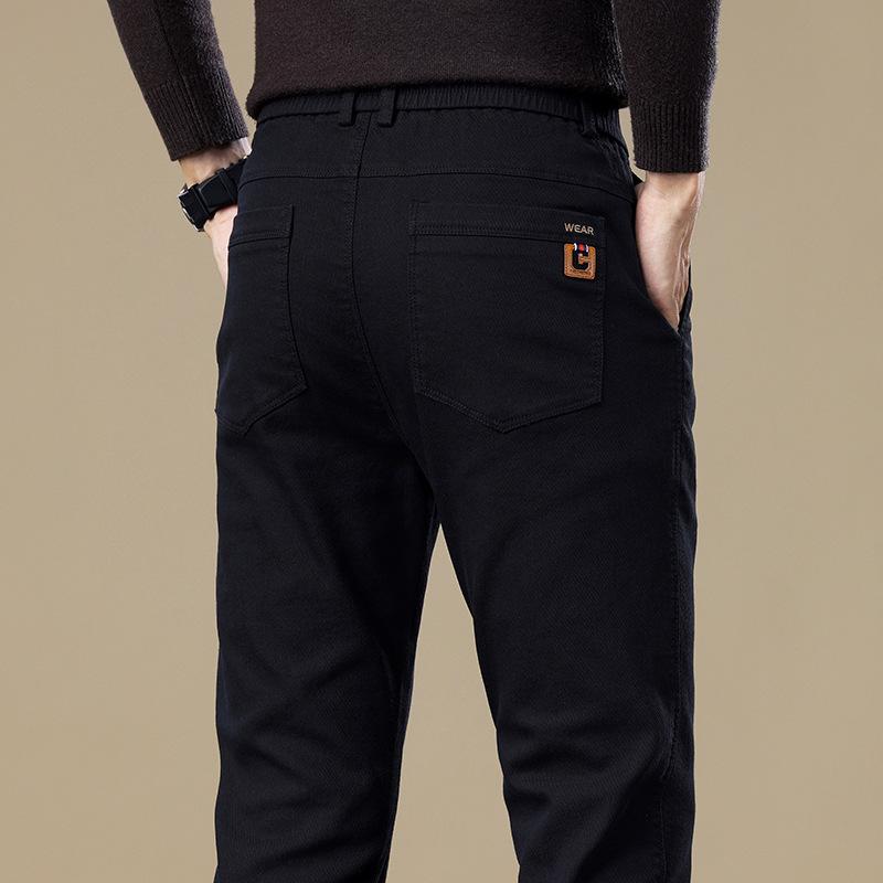 6 typů kávy Černá Šedá Podzimní a zimní Pánské kalhoty s fleecem/Běžné Volitelné Slim fit Rovná nohavice High-end Ležérní kalhoty pro mírně pokročilé