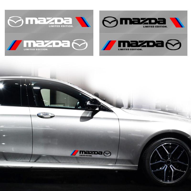 2pcs Car 3D Stickers Auto Side Body Sports Sticker Decals Car Accessories For Mazda 3 5 6 323 626 CX-3 CX-4 CX-5 CX-7 CX-9 Axela 6 RX8 7 MX3