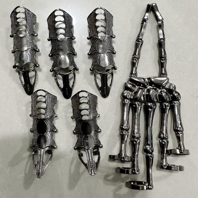 Harajuku Dark Tech Bionische Roboterhandschuhe mit verstellbaren Rüstungsringen