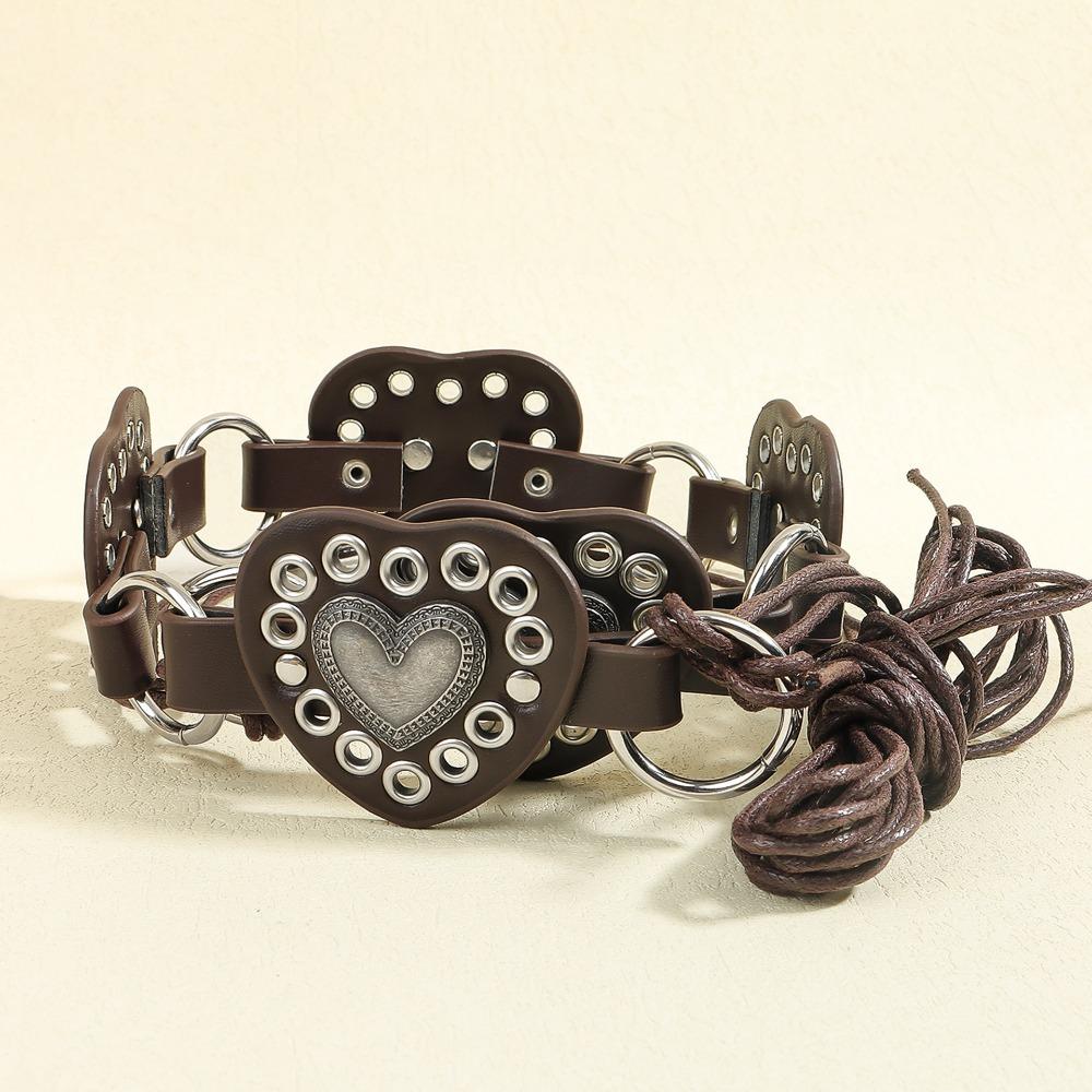 Vintage Cowgirl Buckle Belt Zinc Zinc Alloy Heart Hollow Belt Trendy Cowboy Waistband  Waist Accessories