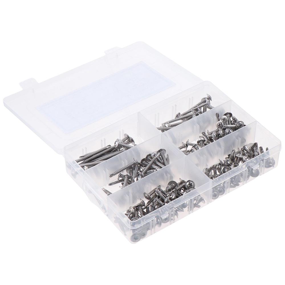 

210 шт. Саморезы из нержавеющей стали M4.2 Винты Tek для листового металла с ферменной головкой Шуруп по дереву