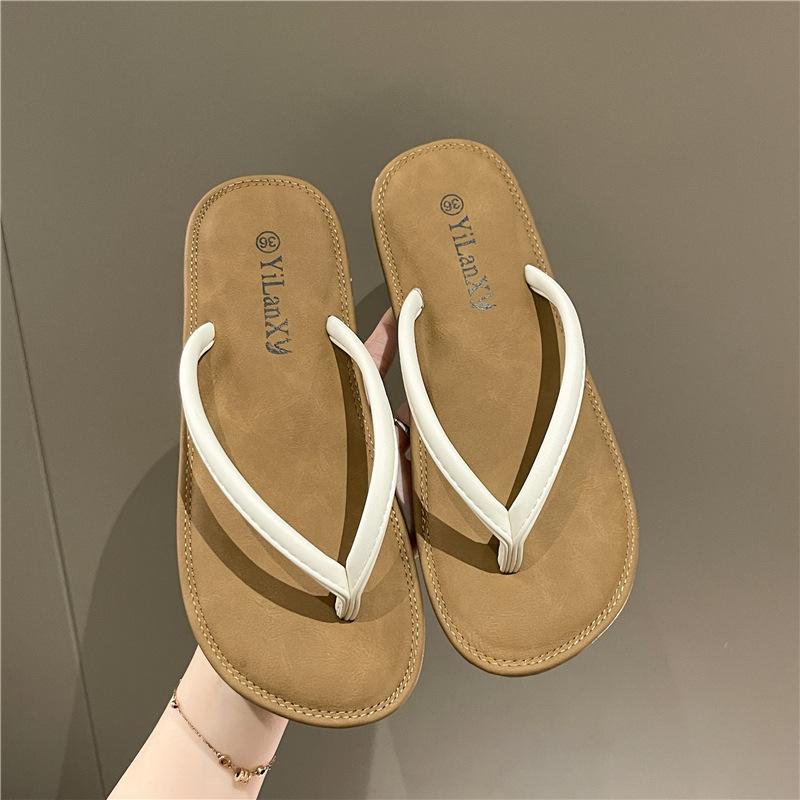 Flip-flops Women's Fashion Outer Wear 2025 Summer Cool Slippers Students Simple Non-slip Pinch Foot Beach Slippers