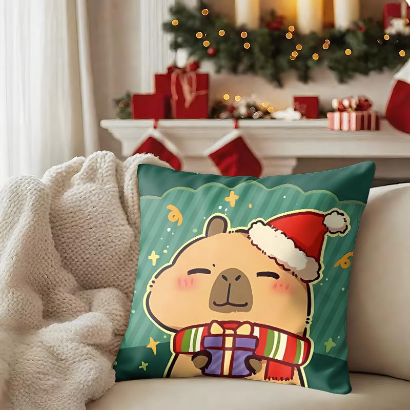 Cute Fun Kapibalajun Christmas Party: Take away this set of super cute Pillow covers