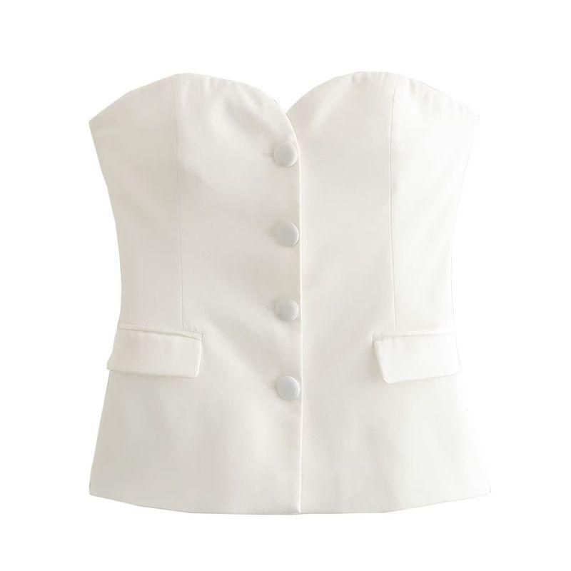 Women's Kaslead Fashion Style Silk Satin Texture Tube Top