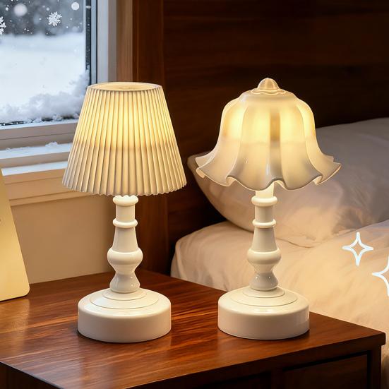 Night Light Mini Flower Shape Soft Glow Warm Light Desk Lamp with Adjustable Brightness Touch Control Portable Table Lamp