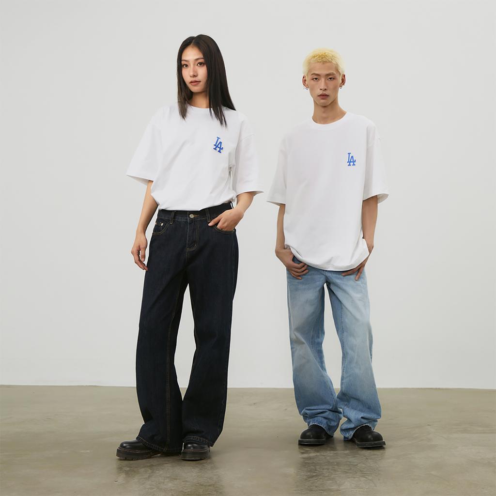 New MLB MONOGRAM Collection Los Angeles Dodgers SS24 T Shirt Unisex White 3ATSM0643-07WHS