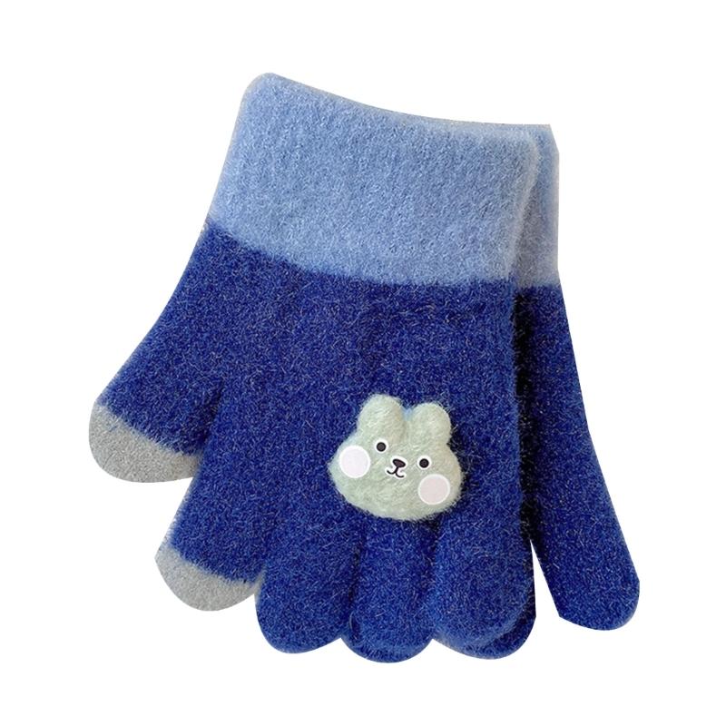 1Pair 24 Months Baby Wool Knitted Gloves Winter Warm Cute Boys Girls Full Finger Gloves for 1 2 3 Years Old Children Accessories